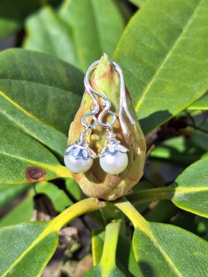 Sølv Øreringe med ferskvandskulturperler